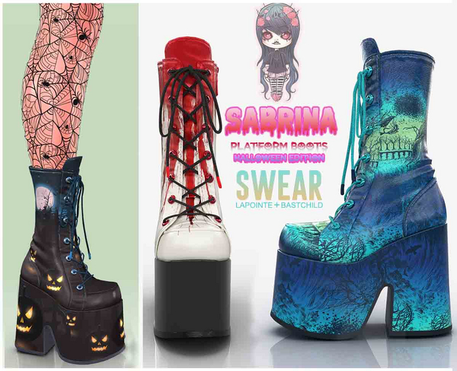 Second Life Marketplace Platform Boots Sabrina HALLOWEEN